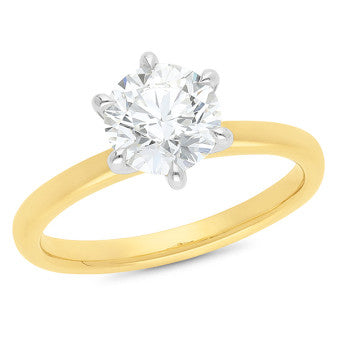 9ct yellow gold 0.50ct lab grown diamond ring