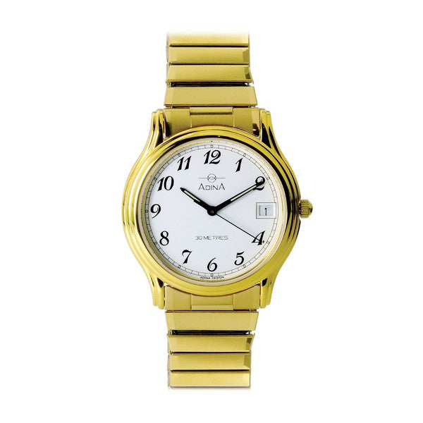 Adina Unisex Gold Plated Everyday Stretch Band Watch