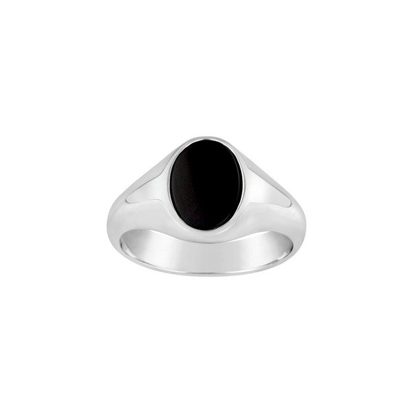 Sterling Silver Black Onyx Signet Ring