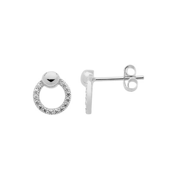 SS CZ Circle Earrings
