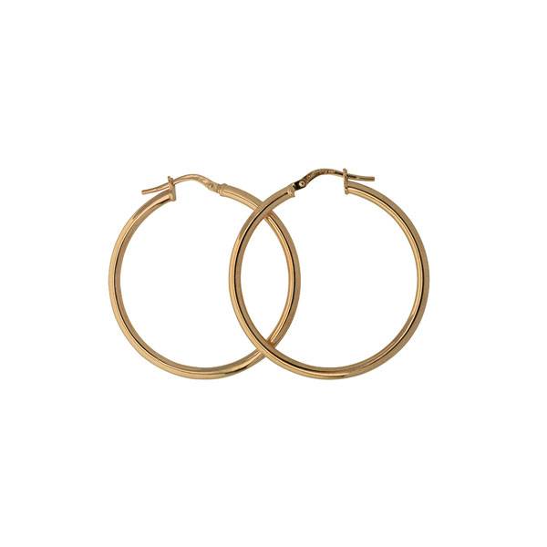 9ct Yellow Gold Silver Bonded Hoops