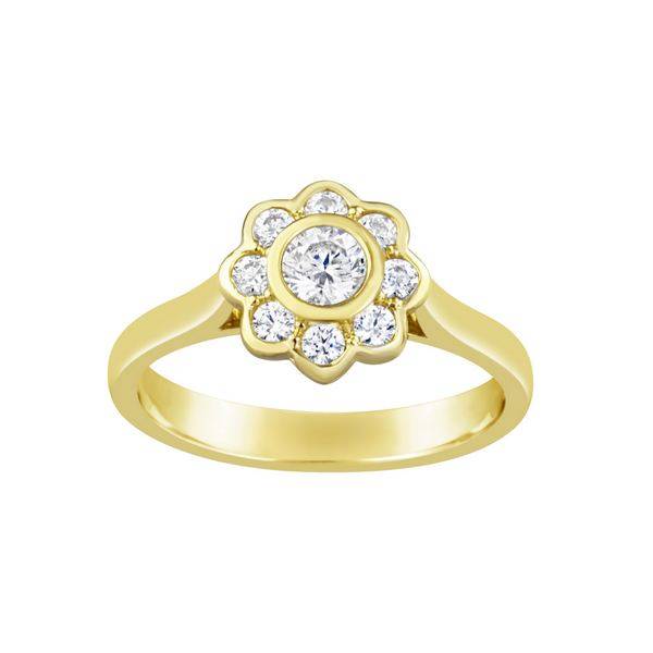 9ct yellow gold Cubic Zirconia flower Ring
