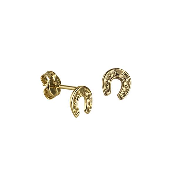 9ct Yellow Gold Horseshoe Stud Earrings
