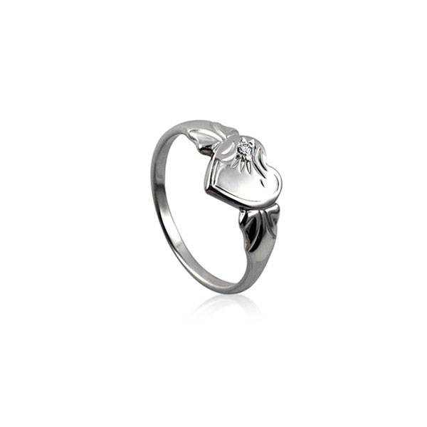 Sterling Silver April Signet Ring