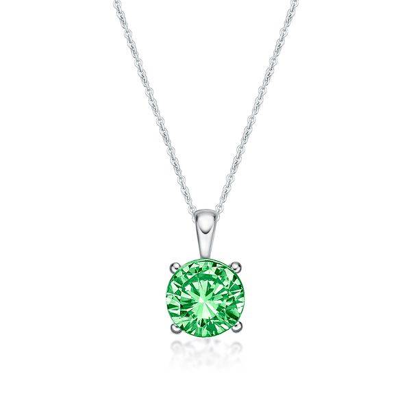 sterling silver light green cubic zirconia Pendant