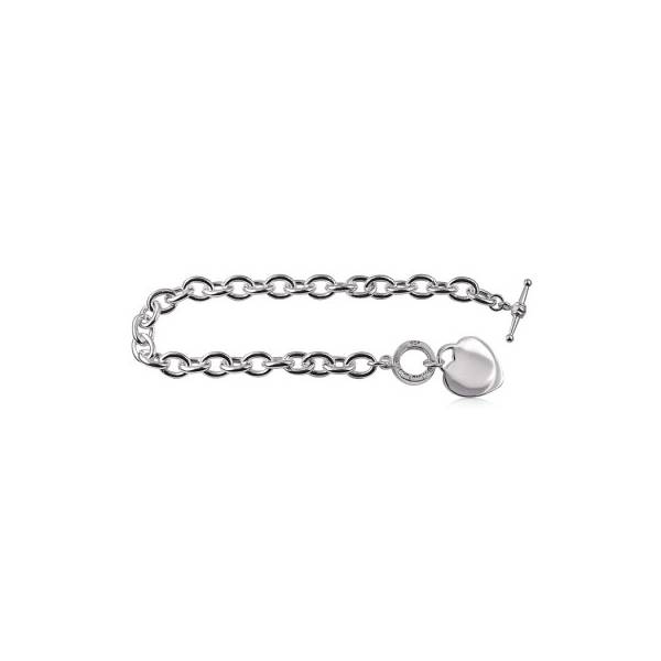 SS Cable Heart and TBar Bracelet