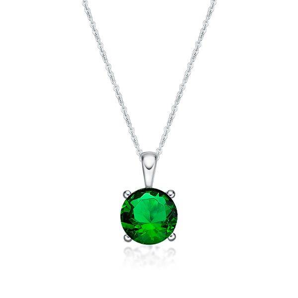 sterling silver green cubic zirconia Pendant