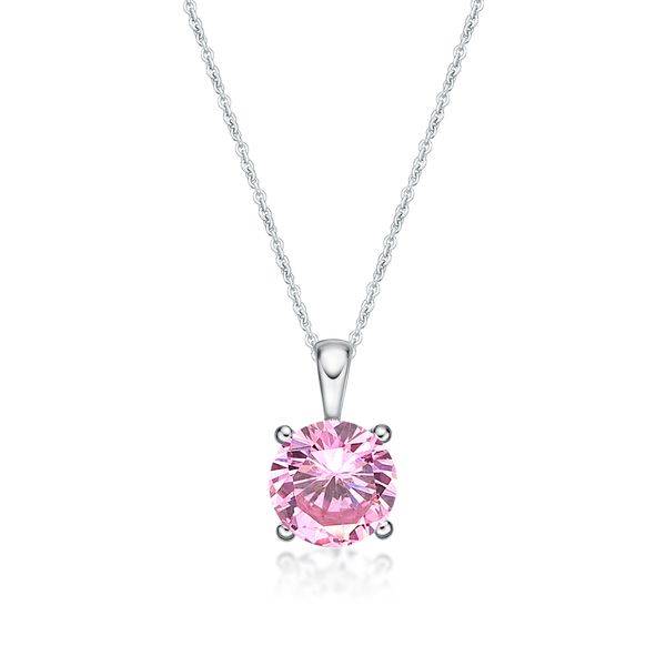 sterling silver light pink cubic zirconia Pendant