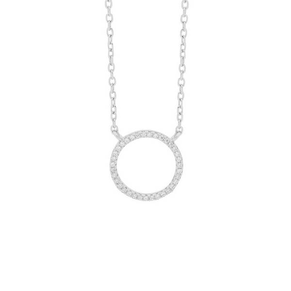 SS CZ Circle Neckalce