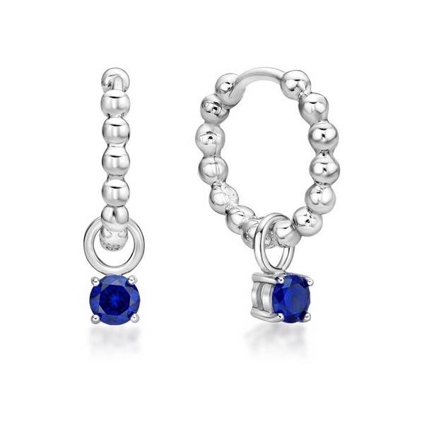 Sterling silver cubic zirconia September Birthstone Huggie Earrings