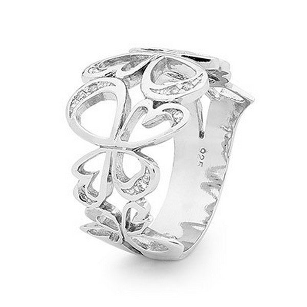 sterling silver and cubic zirconia angel ring