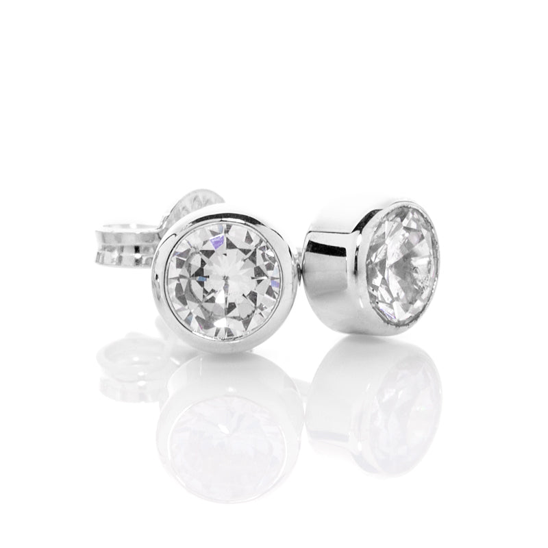 Sterling Silver 4mm Cubic Zirconia Stud Earrings