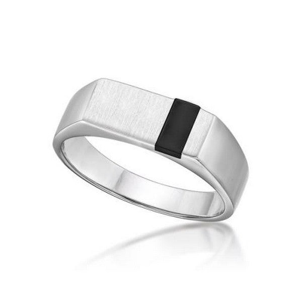 sterling silver black onyx signet ring