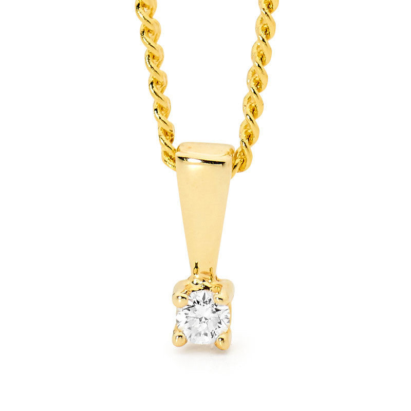 9ct Yellow Gold Diamond Pendant