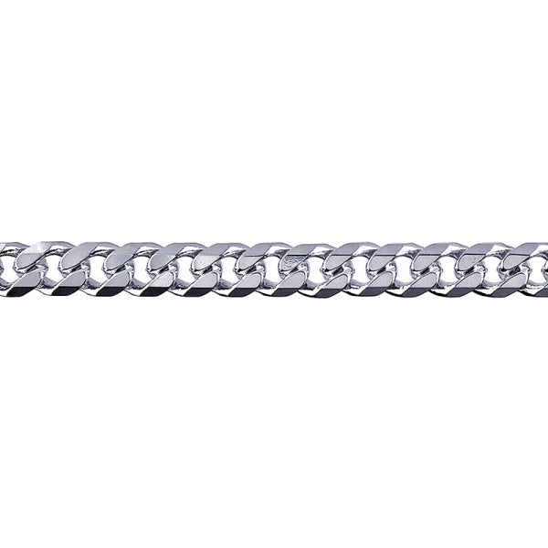 Sterling silver Solid Curb Bracelet 21cm