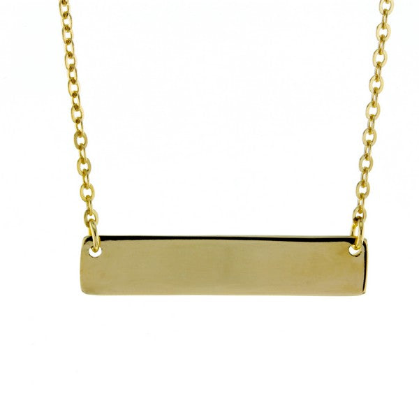 9ct yellow gold ID bar necklace