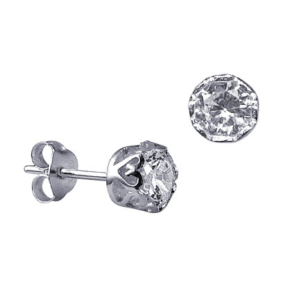 sterling silver 5mm cubic zirconia stud earrings