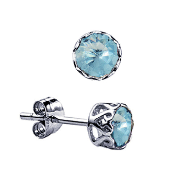 sterling silver blue topaz stud earrings