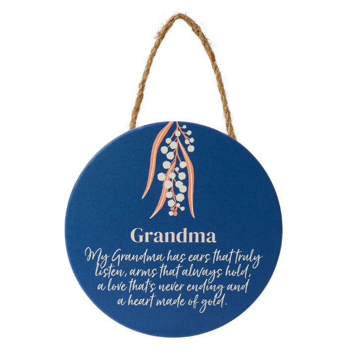 Grandmother Round Hanging Versed Plaque