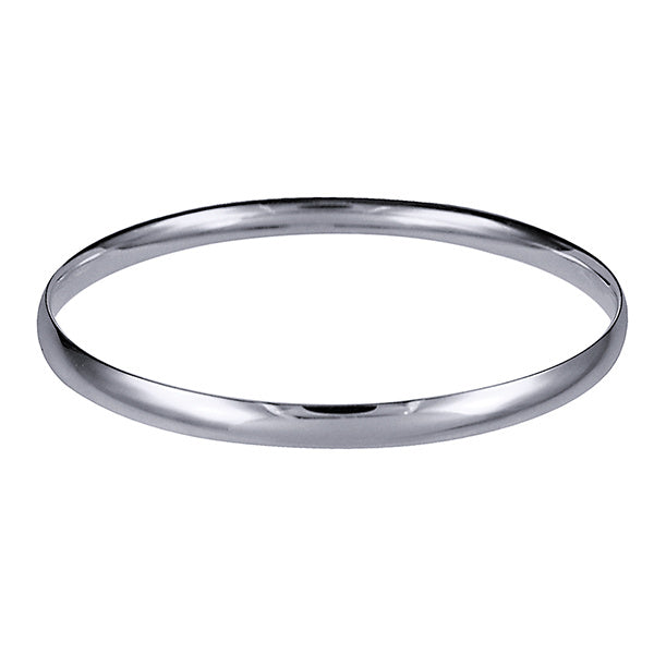 Sterling Silver Solid Plain Bangle 60mm