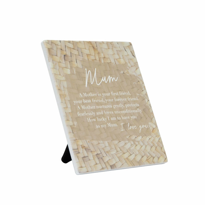 Mum Ceramic Versed Stand Up Plaque