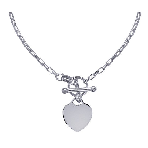 Sterling Silver cable necklace with heart