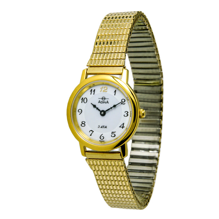 Adina everyday gold plated stretch band watch