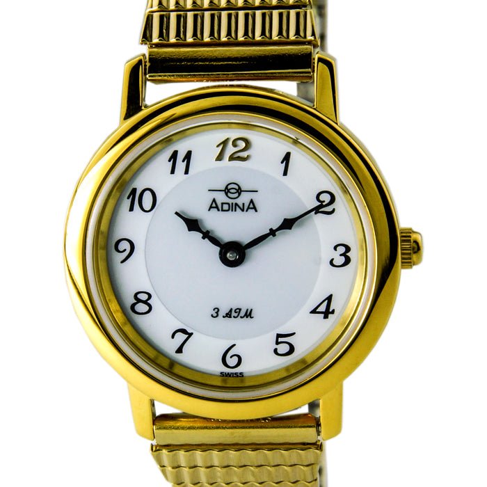 Adina everyday gold plated stretch band watch