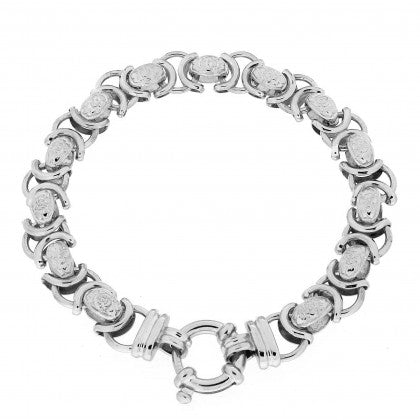sterling silver fancy link bracelet with euroclasp