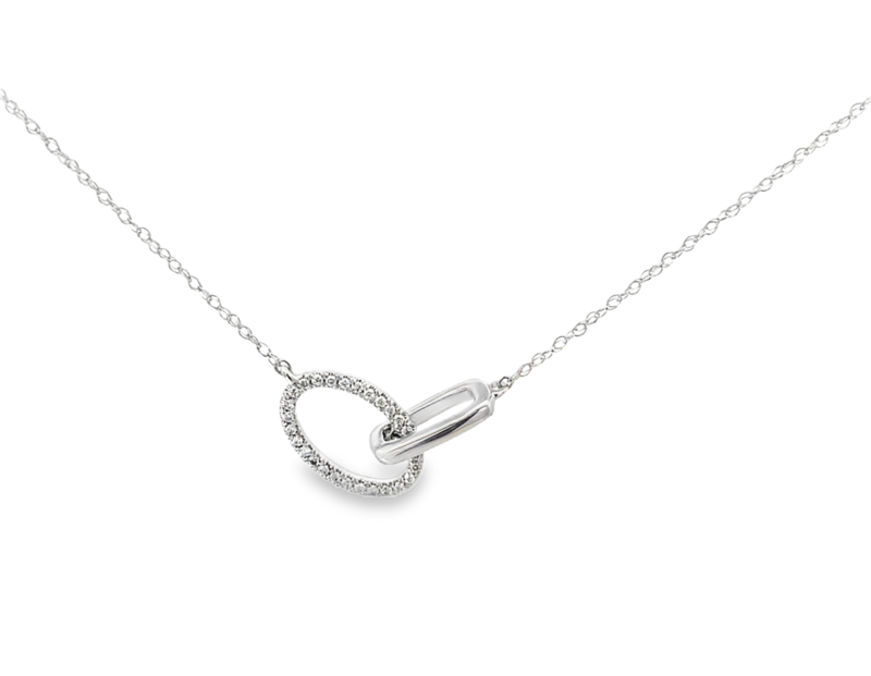 9ct white gold diamond necklace