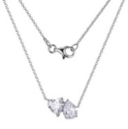 sterling silver duo cubic zirconia necklace