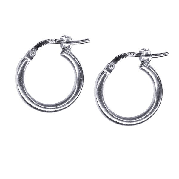 sterling silver 10mm plain hoop earrings