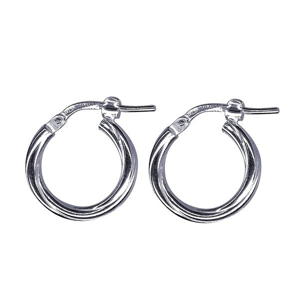 sterling silver 10mm twist hoop earrings