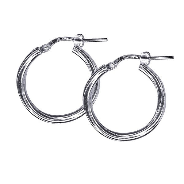 sterling silver 15mm twist hoop earrings