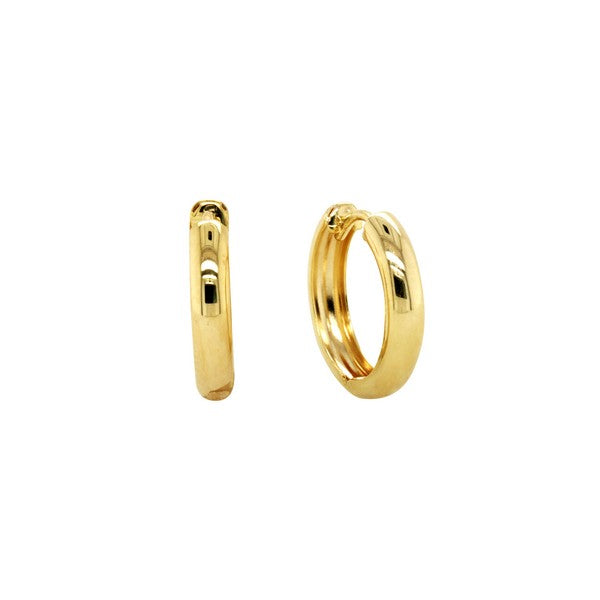 9ct Yellow Gold Silver Bonded Huggie Earrings