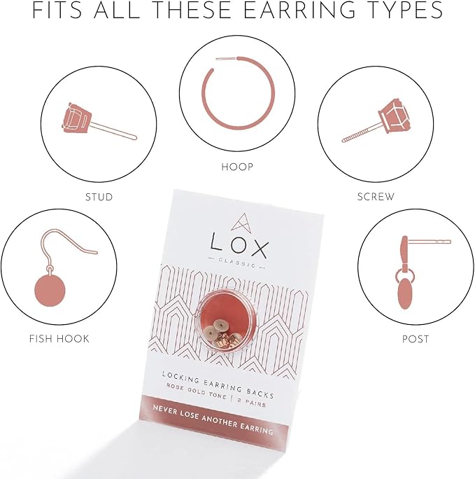 Lox Earring Backs - Silver Tone 2 Pair Pack