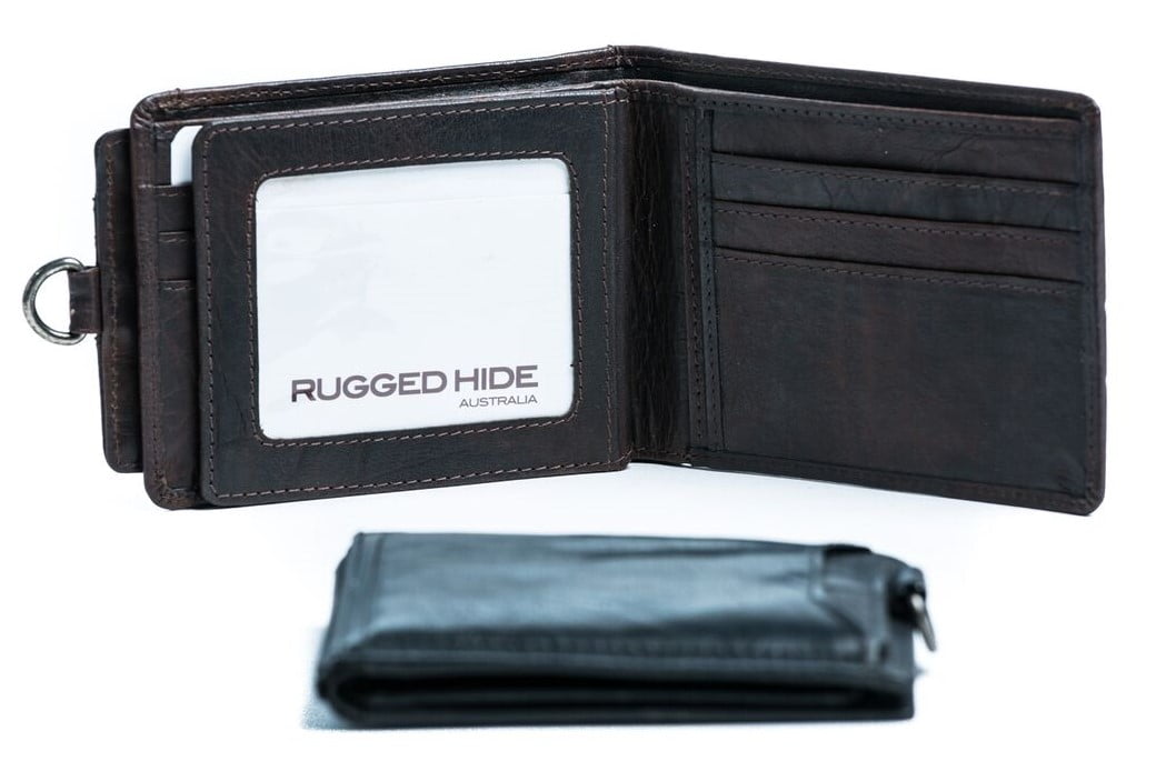 Brown Genuine Leather RFID Wallet with Pull out Compartment