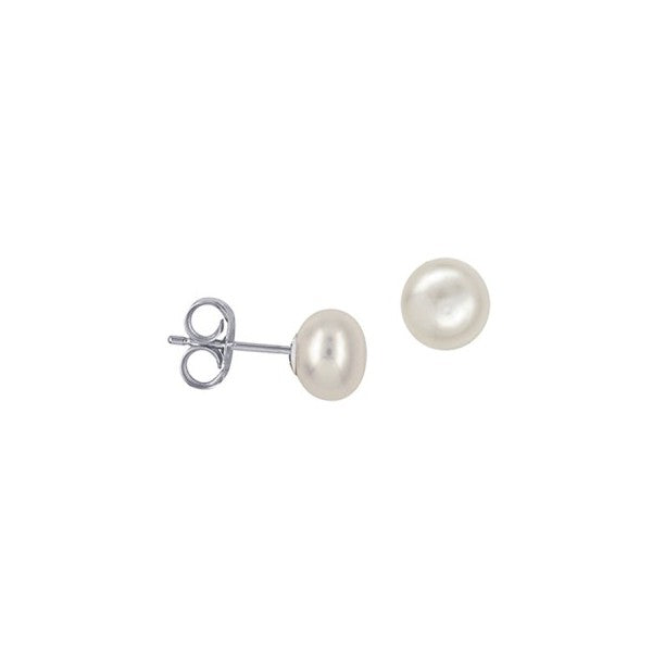 sterling silver 6mm freshwater Pearl Stud Earrings