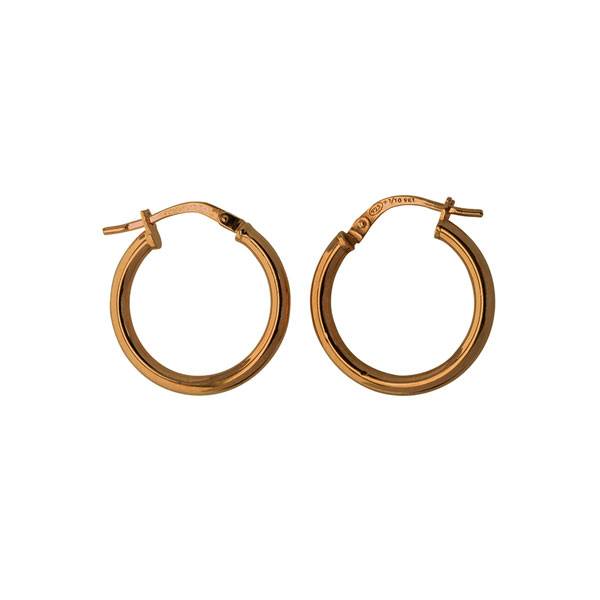 9ct Rose Gold Silver Bonded Hoops