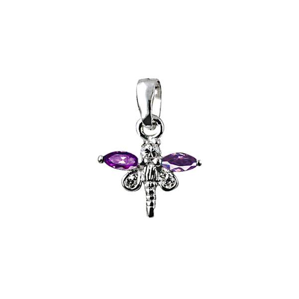 Sterling Silver purple Dragonfly Pendant