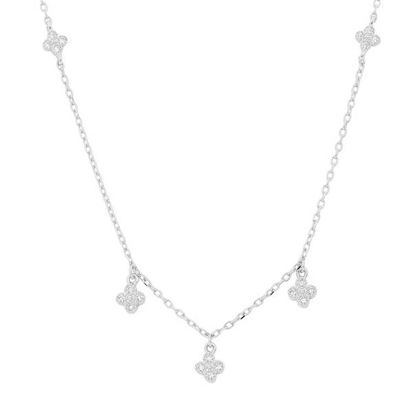 sterling silver cubic zirconia Charm Necklace