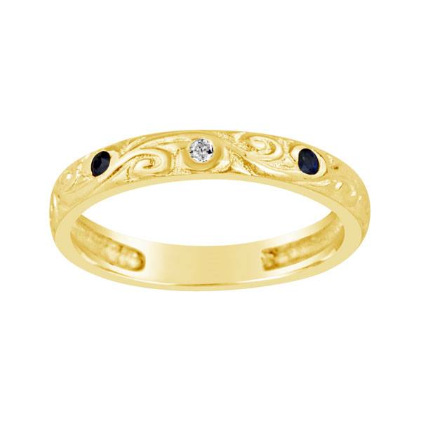 9ct yellow gold Sapphire and Diamond Ring