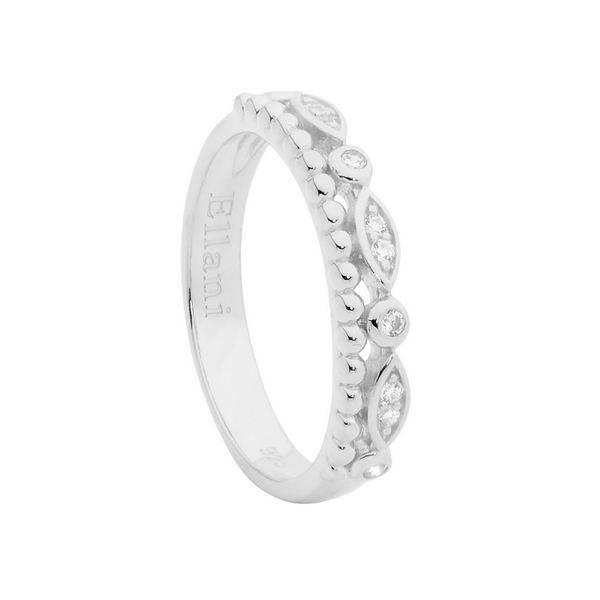 Sterling Silver Ellani Cubic Zirconia Ring