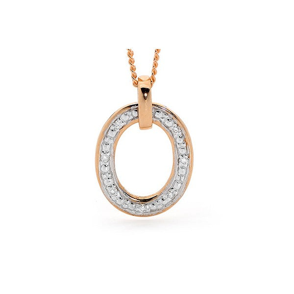 9ct Rose Gold Diamond Pendant