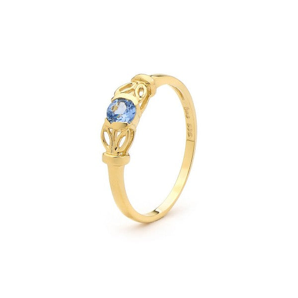 9ct yellow gold Blue Topaz Ring