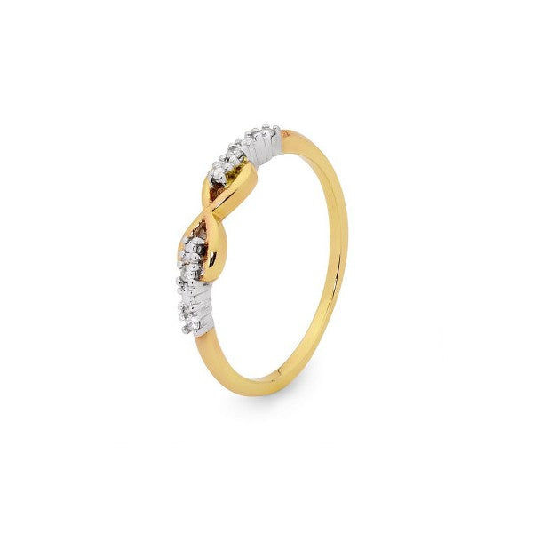 9ct yellow gold diamond Infinity Ring