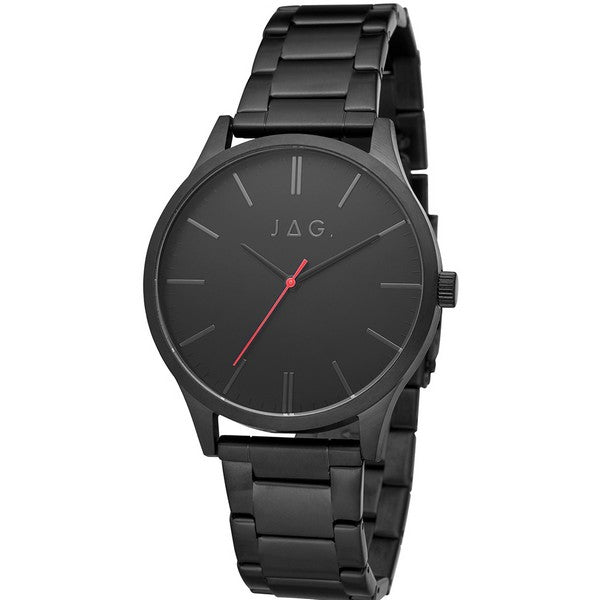 Jag Malcom Mens Black Metal Watch