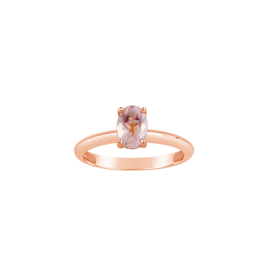 9ct gold store rose quartz ring