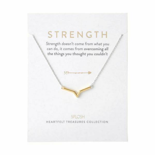 Sterling Silver and  Yellow Gold Plate STRENGTH Necklace